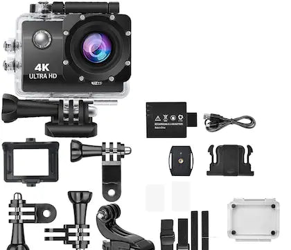 4K Sports Action Camera with Optical 16MP High Resolution with Wi-Fi | 4K Ultra HD Video Recording with 170 Degree Wide Angle Waterproof Underwater Camera